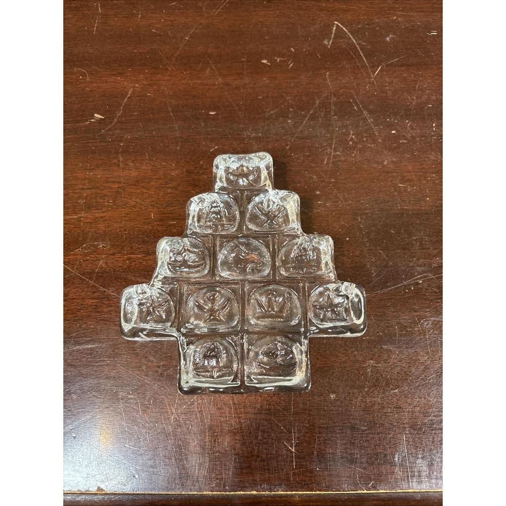 Vtg~Glass Christmas Tree Candle Holder WiesenthalHutte West Germany 5.5"